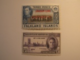2 Falkland Island Vintage Unused Stamp(s)