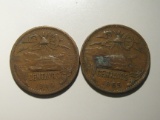 Foreign Coins: 1946 Mexico 1 & 1965 20 Centavos