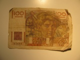 Foreign Currency: 1946 France 100 Francs