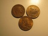 Foreign Coins: 1958, 1965 & 1968 Mexico 5 Centavos