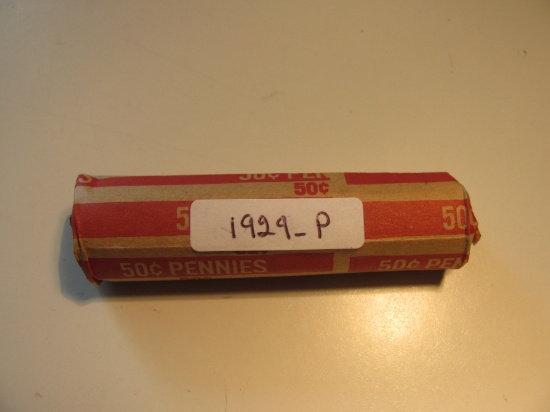 Roll of 50 1929-P Wheat pennies