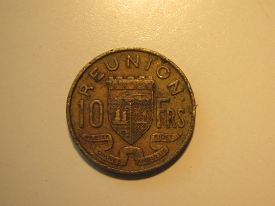 Foreign Coins:  1946 Reunion 10 Francs