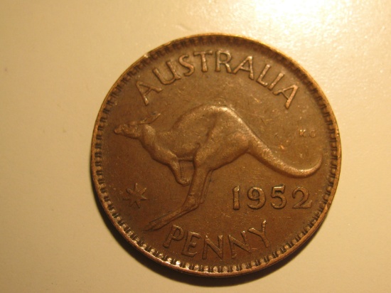 Foreign Coins:  1952 Australia 1 cent