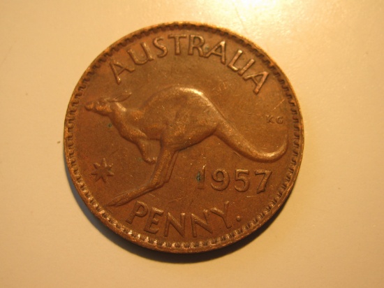 Foreign Coins:  1957 Australia 1 cent