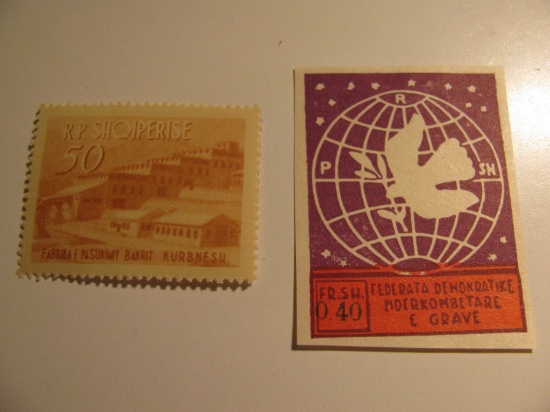 2 Albania Vintage Unused Stamp(s)