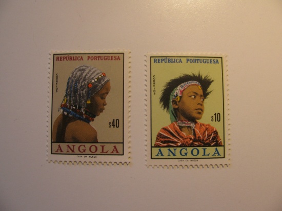 2 Angola Vintage Unused Stamp(s)