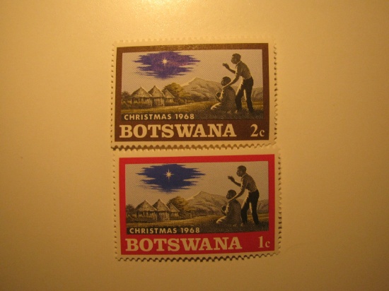 2 Botswana Vintage Unused Stamp(s)