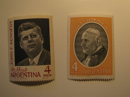 2 Argentina Vintage Unused Stamp(s)