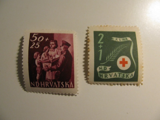 2 Croatia Vintage Unused Stamp(s)