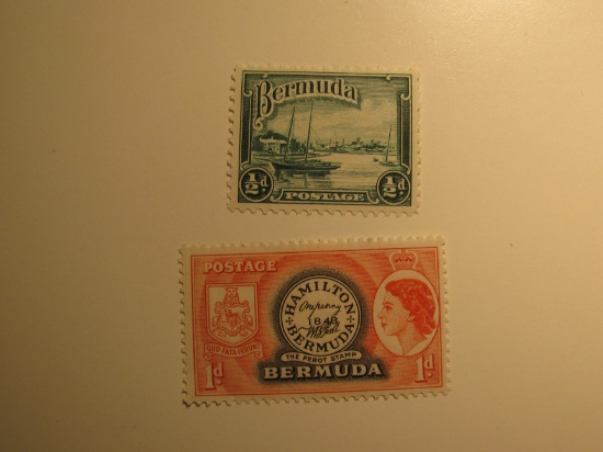 2 Bermuda Vintage Unused Stamp(s)
