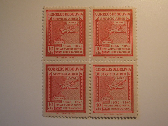 4 Bolivia Vintage Unused Stamp(s)