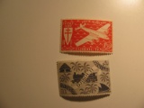 2 Djibouti Vintage Unused Stamp(s)