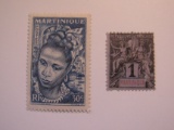 2 Martinique Vintage Unused Stamp(s)