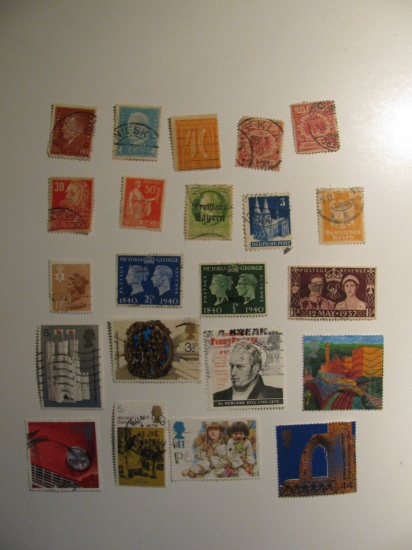 Vintage stamps set of: Germany & Great Britain