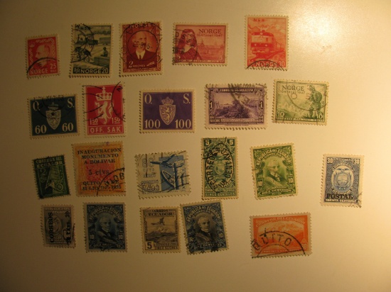 Vintage stamps set of: Norway & Ecuador