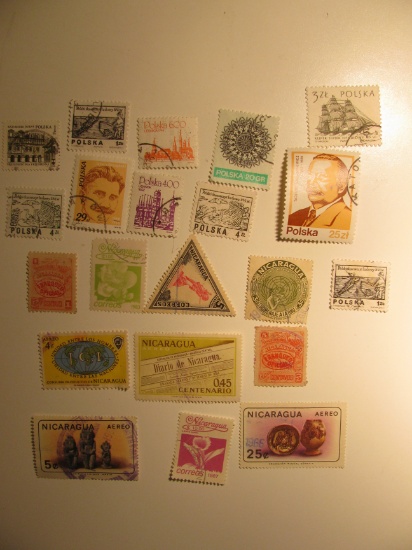Vintage stamps set of: Poland & Nicaraguay