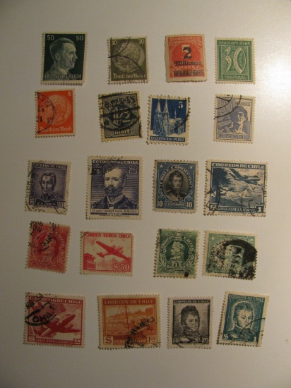 Vintage stamps set of: Germany & Chile
