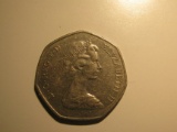 Foreign Coins:  1973 Great Britain 50 pence