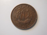 Foreign Coins: WWII 1943 Great Britain 1/2 pence