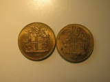 Foreign Coins: 1946 & 1975 Iceland 1 Kronas