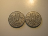 Foreign Coins: 1959 & 1963 Austria 10 Schillings