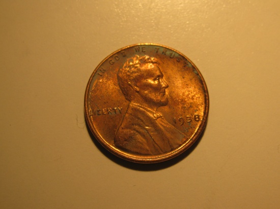 US Coins: BU/Very clean 1938 Wheat penny