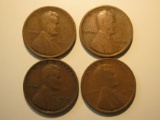 US Coins: 4x1919 Wheat pennies