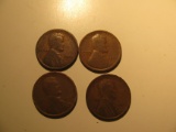 US Coins: 4x1920 Wheat penny