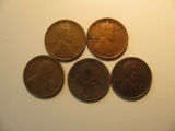 US Coins: 5x1927 Wheat pennies