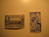 2 Falkland Islands Vintage Unused Stamp(s)