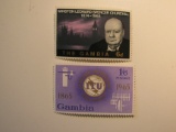 2 Gambia Vintage Unused Stamp(s)