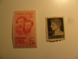 2 Italy Vintage Unused Stamp(s)