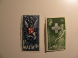 2 Malta Vintage Unused Stamp(s)