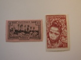 2 Martinique Vintage Unused Stamp(s)