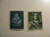 2 Netherlands Vintage Unused Stamp(s)