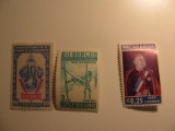 3 Nicaragua Vintage Unused Stamp(s)