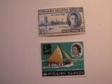 2 Pitcairn Islands Vintage Unused Stamp(s)