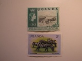 2 Uganda Vintage Unused Stamp(s)