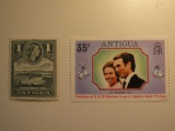 2 Antigua Vintage Unused Stamp(s)