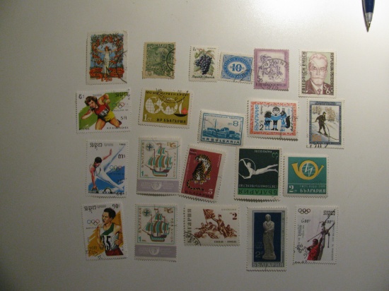 Vintage stamps set of: Austria, Cambodia & Bulgaria