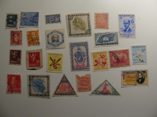 Vintage stamps set of: Norway & Nicaragua