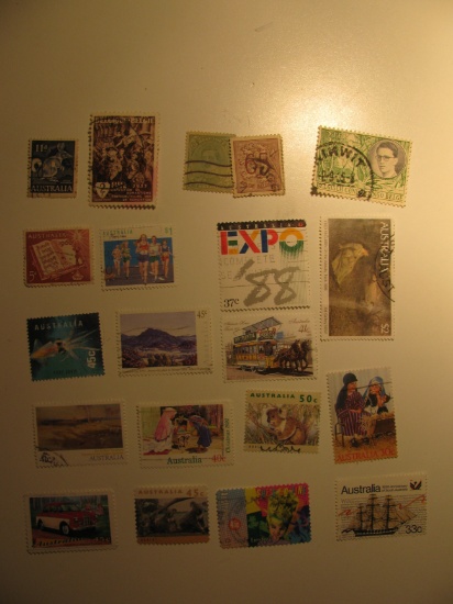 Vintage stamps set of: Belgium & Australia