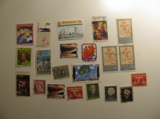 Vintage stamps set of: Netherlands & New Zealand