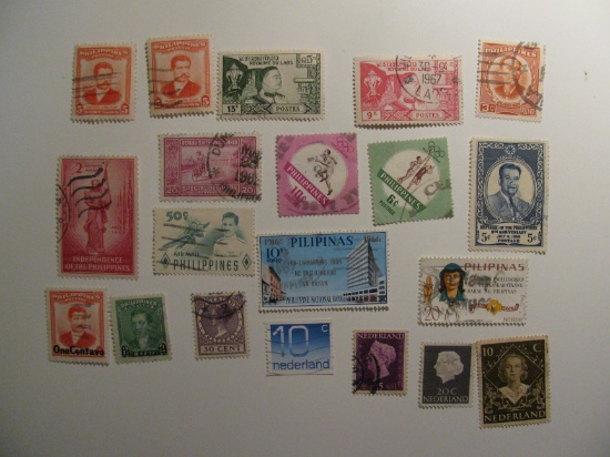 Vintage stamps set of: Netherlands & Philippnes