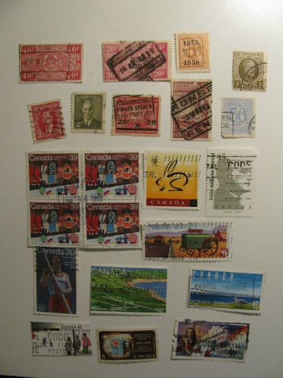 Vintage stamps set of: Belgium & Canada