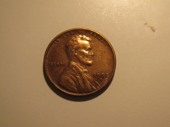US Coins:  BU/Very Clean 1952-D  Wheat penney