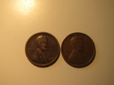 US Coins: 2x1920 Wheat pennies