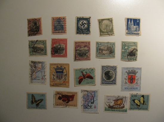 Vintage stamps set of: Germany & Mozambique