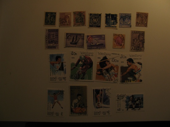 Vintage stamps set of: Germany, Laos & Malaya