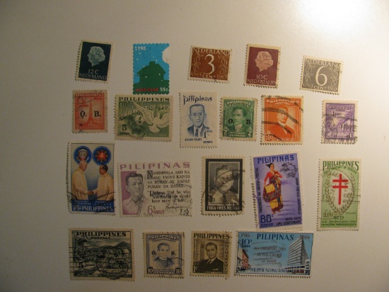 Vintage stamps set of: Netherlands & Philippnes